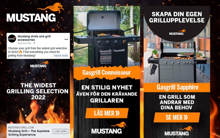 Maustang digital marketing materials.