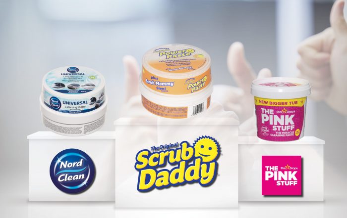 Scrub Daddy, Nord Clean and The Pink Stuff successful at product testing - testimenestyjiä tuotetestissä.